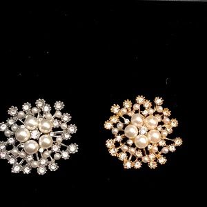 Pearl and Rhinestones Brooches